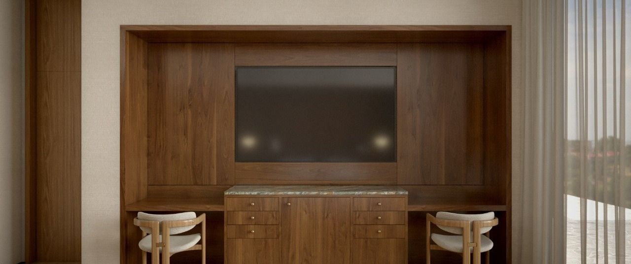 Bel Air custom home — primary suite millwork, architectural rendering